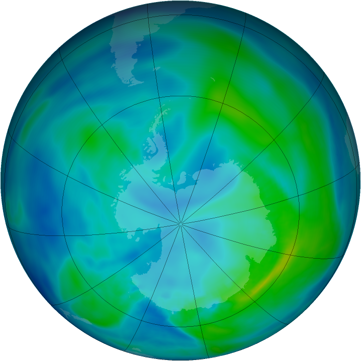 Antarctic ozone map for 18 April 2008